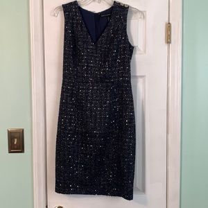 NWT WHBM Classic Glitter Tweed Sheath Dress
